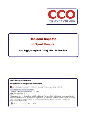 cover image of Resident Impacts of Sport Events